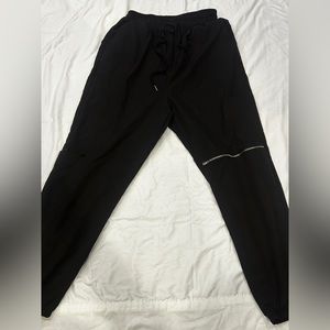 Black Cargo Pants Zipper Knee
